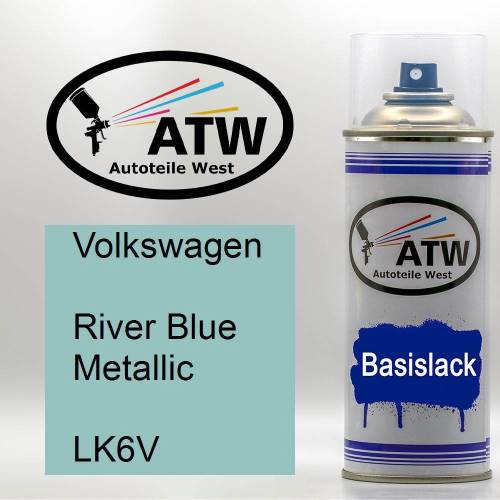 Volkswagen, River Blue Metallic, LK6V: 400ml Sprühdose, von ATW Autoteile West.